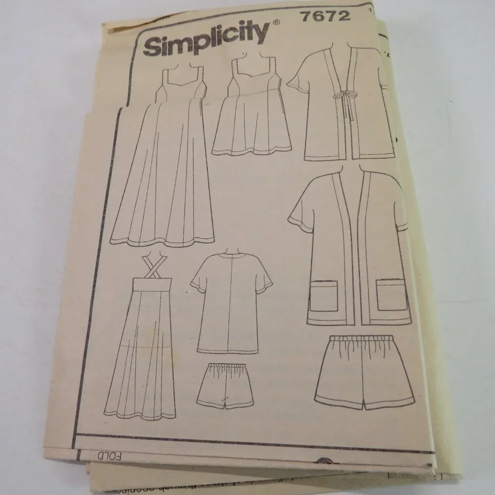 simplicity 7672 Mary Duffy jacket, sundress, cover up sewing pattern